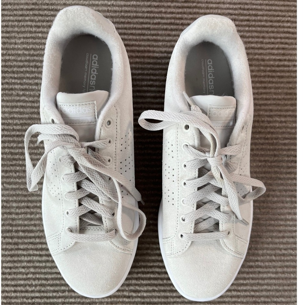 Adidas Neo Cloudfoam Advantage Grey Suede Sneakers Womens Size 11 Low Top NWOT